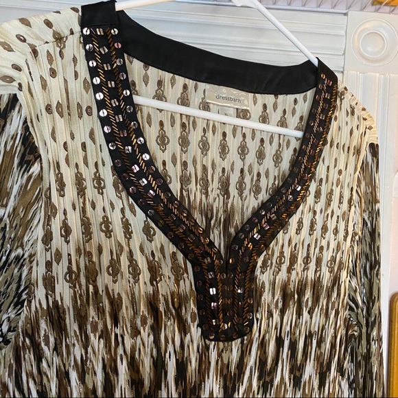 XL DressBarn Gold and Black Pattern Shirt - Picture 5 of 8